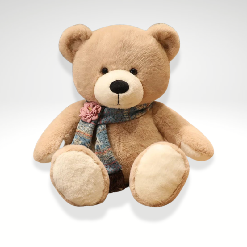 Ours en peluche géant brun avec son écharpe